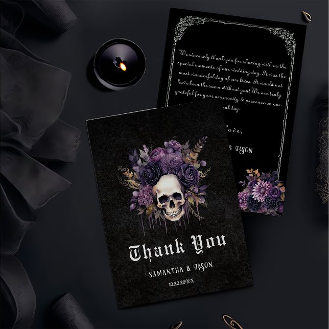 Tarjeta de agradecimiento a la floral gótica cráne (Subido por el creador)