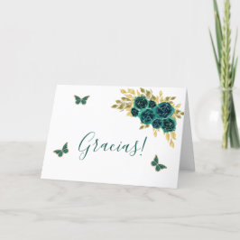 Tarjeta de agradecimiento a la floral verde Quince