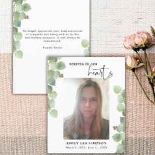 Tarjeta de agradecimiento a la foto de Funeral de