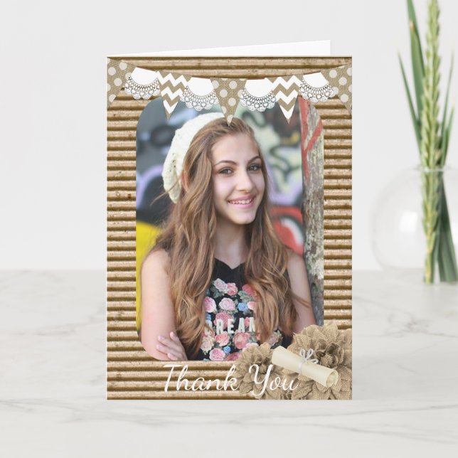 Tarjeta de agradecimiento a la foto de graduación (Anverso)