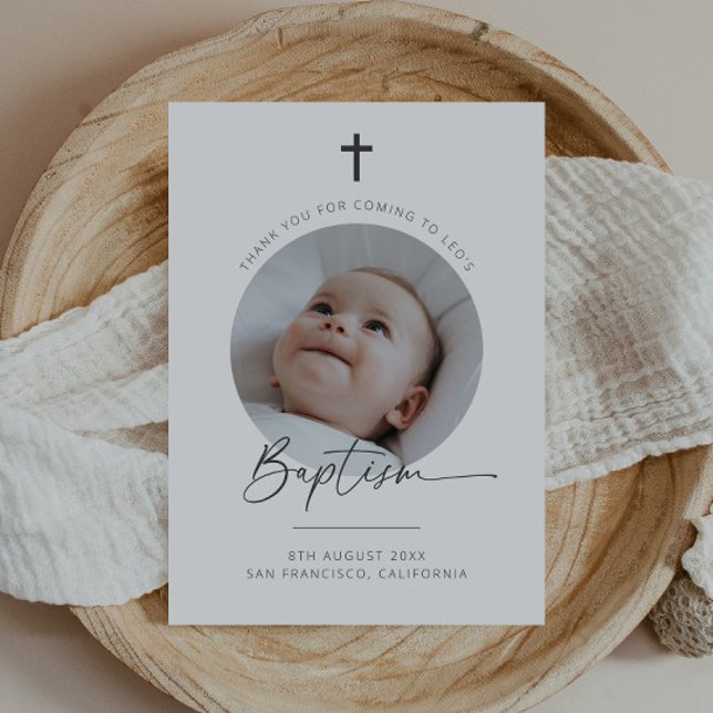 Tarjeta de agradecimiento a la foto del bautismo (Zazzle Baptism Photo Thank You Card)