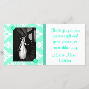 Tarjeta de agradecimiento a la foto del boda
