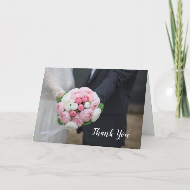 Tarjeta de agradecimiento a la foto del boda (Anverso)