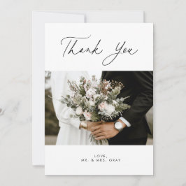 Tarjeta de agradecimiento a la foto del boda