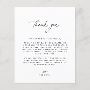 Tarjeta de agradecimiento a la foto del boda
