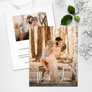 Tarjeta de agradecimiento a la foto del boda