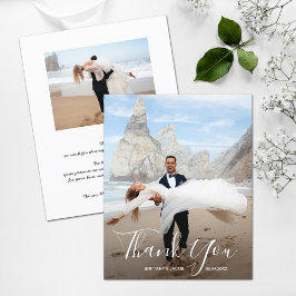 Tarjeta de agradecimiento a la foto del boda
