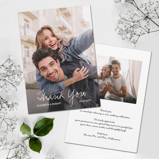 Tarjeta de agradecimiento a la foto del boda (Subido por el creador)