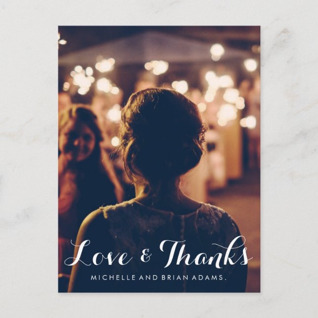 Tarjeta de agradecimiento a la foto del boda (Anverso)