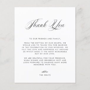 Tarjeta de agradecimiento a la foto del boda