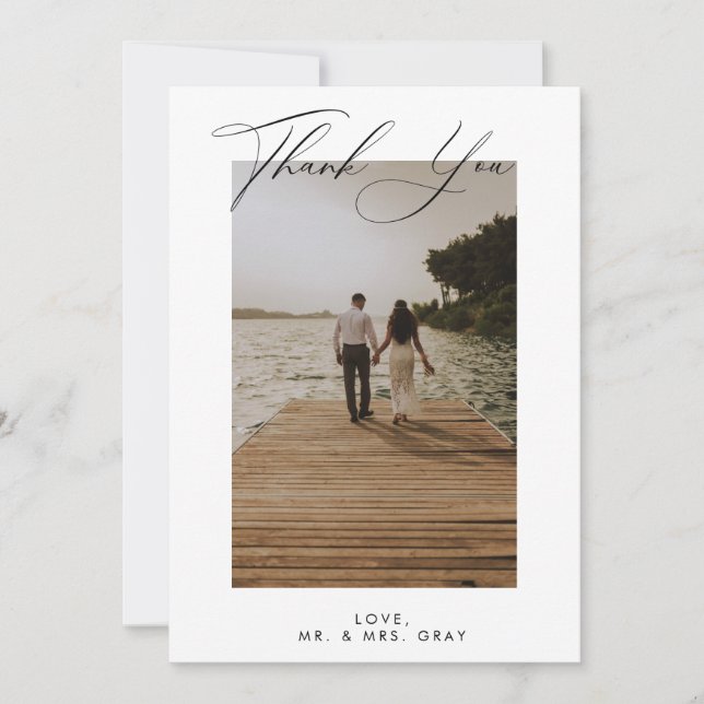Tarjeta de agradecimiento a la foto del boda (Anverso)
