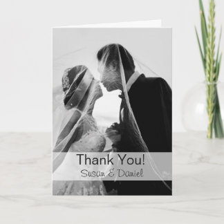Tarjeta de agradecimiento a la foto del boda