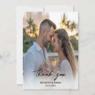 Tarjeta de agradecimiento a la foto del boda Est