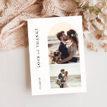 Tarjeta de agradecimiento a la foto del boda | Fot<br><div class="desc">Expresar su gratitud con nuestra tarjeta de agradecimiento de boda moderno | foto de boho arch. Esta elegante tarjeta de agradecimiento para bodas presenta dos collage de fotos junto con un diseño atemporal en blanco y negro,  perfecto para expresar tu agradecimiento.</div>