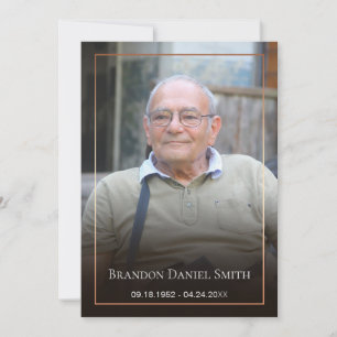 Tarjeta de agradecimiento a la foto del funerario