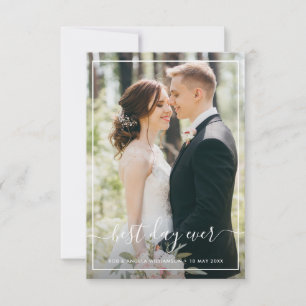 Tarjeta de agradecimiento a la foto del mejor boda