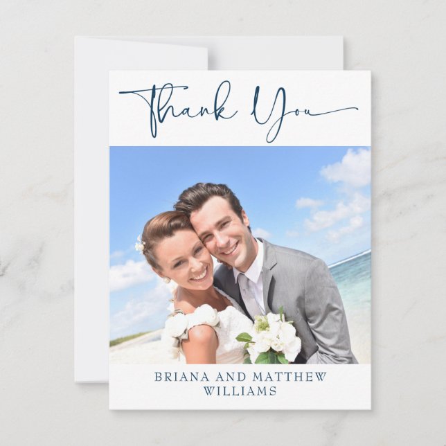 Tarjeta de agradecimiento a la foto moderna simple (Anverso)