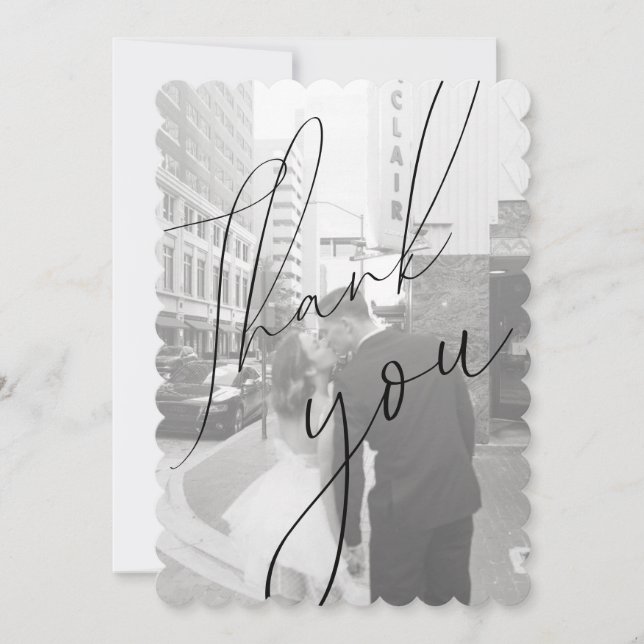 Tarjeta de agradecimiento a la foto plana con guió (Anverso)