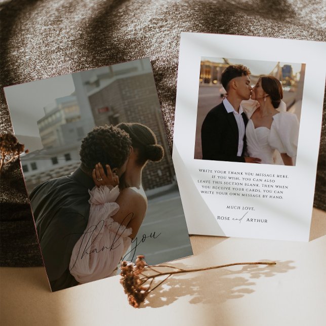 Tarjeta de agradecimiento a la foto plana con guió (Subido por el creador)