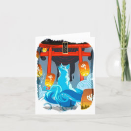 Tarjeta de agradecimiento a la Fox y Pagoda japone