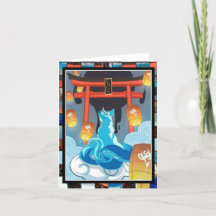 Tarjeta de agradecimiento a la Fox y Pagoda japone
