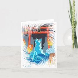 Tarjeta de agradecimiento a la Fox y Pagoda japone