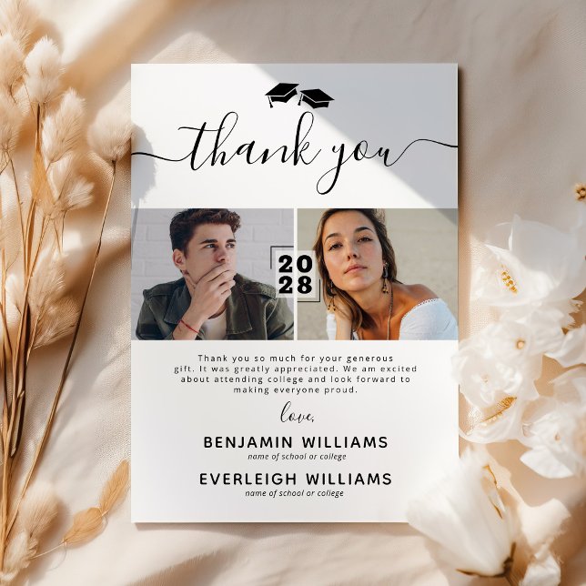 Tarjeta de agradecimiento a la graduación conjunta (Subido por el creador)