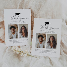 Tarjeta de agradecimiento a la graduación conjunta