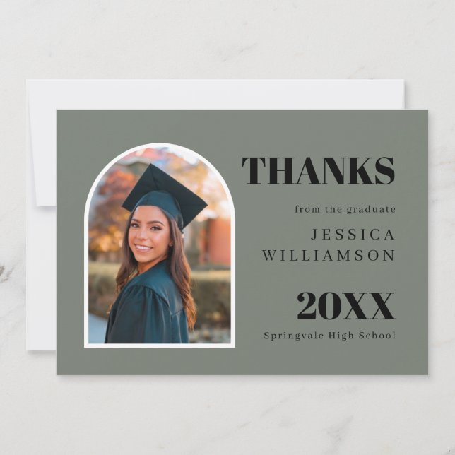 Tarjeta de agradecimiento a la graduación de fotos (Anverso)
