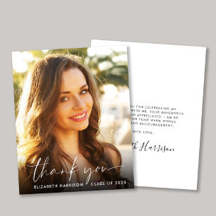 Tarjeta de agradecimiento a la graduación de fotos