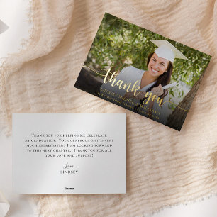 Tarjeta de agradecimiento a la graduación de fotos