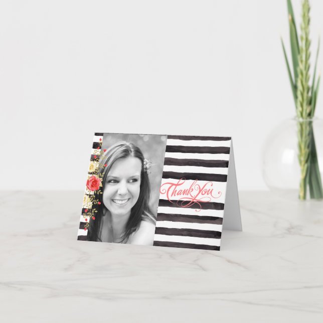 Tarjeta de agradecimiento a la graduación de fotos (Anverso)