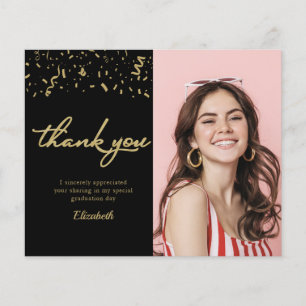 Tarjeta de agradecimiento a la graduación de fotos