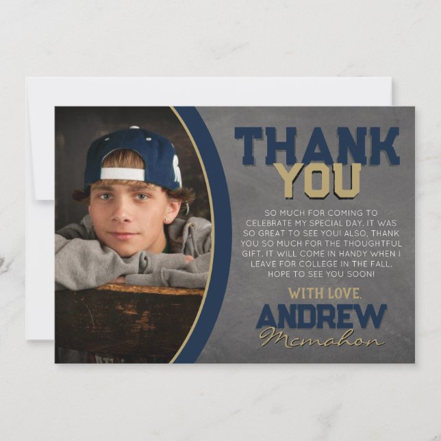 Tarjeta de agradecimiento a la graduación de la Na (Anverso)