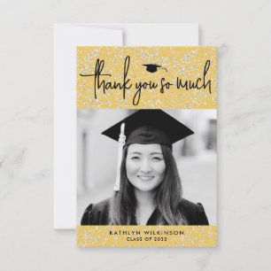 Tarjeta de agradecimiento a la graduación de oro d