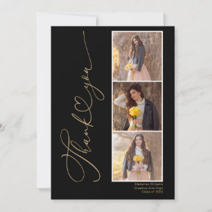 Tarjeta de agradecimiento a la graduación de oro n