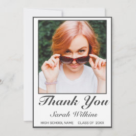 Tarjeta de agradecimiento a la graduación Minimali