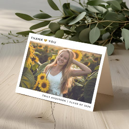 Tarjeta de agradecimiento a la graduación plegada