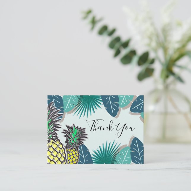 Tarjeta de agradecimiento a la hoja tropical de pi (Anverso de pie)