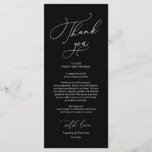 Tarjeta de agradecimiento a la hora de la cena bod