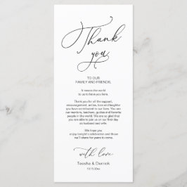 Tarjeta de agradecimiento a la hora de la cena bod