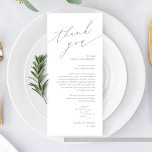 Tarjeta de agradecimiento a la hora de la cena bod<br><div class="desc">Este es el estilo modernista y minimalista, en un ambiente moderno de temática gris, elegante y acogedor para la cena boda. Gracias Cartas. Comparte el amor y muestra tu agradecimiento a tus invitados cuando se sientan en su asiento y leen esta encantadora tarjeta de ajuste personalizada. ¡Es una manera maravillosa...</div>