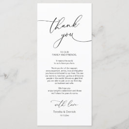 Tarjeta de agradecimiento a la hora de la cena bod