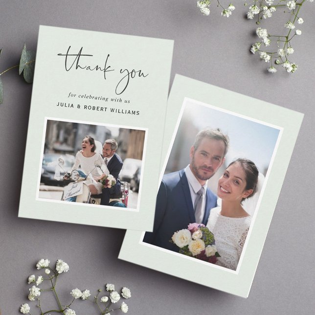 Tarjeta de agradecimiento a la imagen del Boda mod (Front & Back)