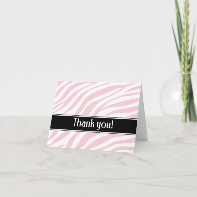 Tarjeta de agradecimiento a la impresión de cebra  (Anverso)