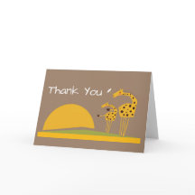 Tarjeta de agradecimiento a la jirafa de la jungla