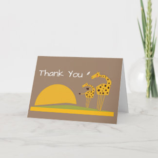 Tarjeta de agradecimiento a la jirafa de la jungla
