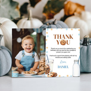 Tarjeta de agradecimiento a la leche y a las cooki