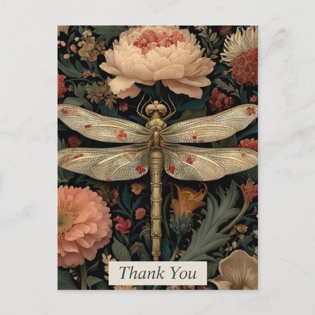 Tarjeta de agradecimiento a la libélula floral (Anverso)