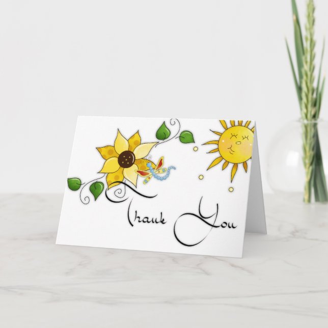 Tarjeta de agradecimiento a la libélula girasol (Anverso)